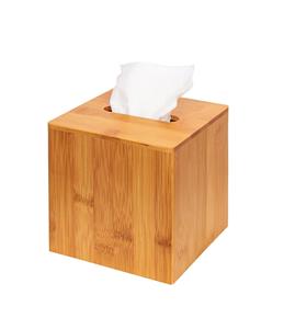 Caja de pañuelos cuadrada de bambú, funda protectora, caja de soporte, servilletero, organizador, soporte para sala de estar, cocina, dormitorio, Oficina - Product Image 1
