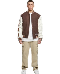 Chaqueta Bomber de béisbol de talla grande para hombre, parches personalizados, logotipo bordado, chaqueta universitaria transpirable Letterman - Product Image 3