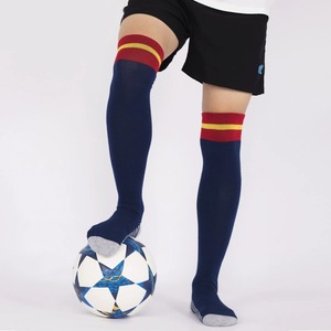 Custom Logo Team Sport Socks Knee Length <b>Cushioned</b> Breathable Grip Bottom Striped Design for Soccer & Rugby Factory Direct - Product Image 3