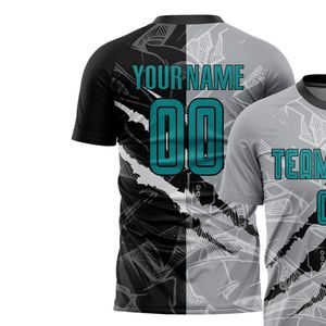 Maillot de football noir et gris à manches courtes, respirant, séchage rapide, léger, uniforme de sport, entraînement, performance - Product Image 3