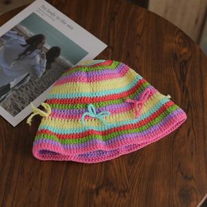 Sombrero de Pescador Estilo 2025, Casual, de Verano, Hecho a Mano con Crochet y Lazo Trenzado Colorido, Ideal para Viajes Cortos - Product Image 4