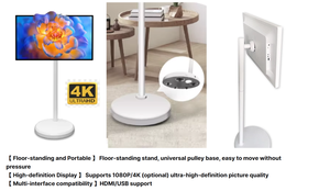 AOOWHAO ทีวีแบบตั้งพื้นขนาด 19-32 นิ้ว 4K หน้าจอสัมผัสแบบ Capacitive รองรับระบบปฏิบัติการคู่ หมุนได้ 360 องศา °   หน้าจออัจฉริยะแบบหมุนได้สำหรับโต๊ะเครื่องแป้ง ห้องออกกำลังกาย ห้องนอน - Product Image 4