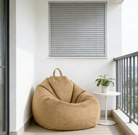Fauteuil paresseux tendance avec support élastique, fauteuil pouf écologique pour petit salon d'appartement