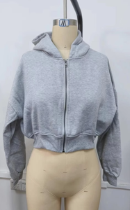 Sweatshirts pour femmes pull court vêtements d'automne zippés vestes mignonnes pullover manteaux mode vêtements pour filles sweats à capuche personnalisés - Product Image 6