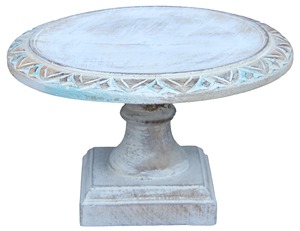 Support à gâteau en bois Shabby Chic avec finition dégradée | Plateau de piédestal rustique - Product Image 2