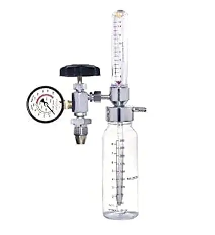 Mowell Oxygen Fine Flow Meter Adjustment Oxygen Valve With Regulator & Humidifier Bottle Flow Meter