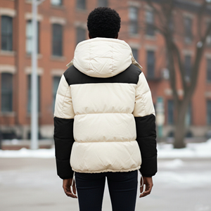 Fait sur mesure léger coupe ample chaud couleur bloc bulle veste pour homme personnalisé imprimé Logo Streetwear à capuche hommes veste - Product Image 2