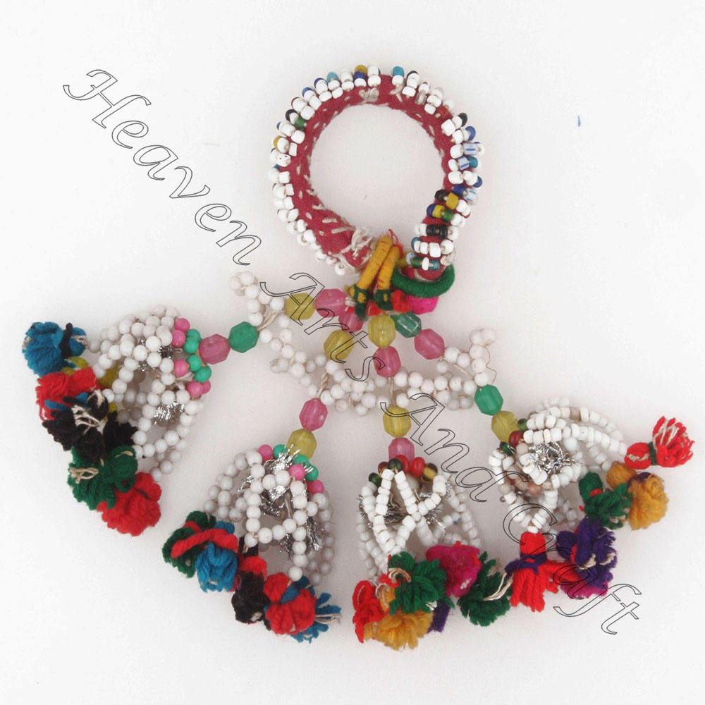 Rarest Rare Banjara Indian Armlet with Tassels Vintage Beaded