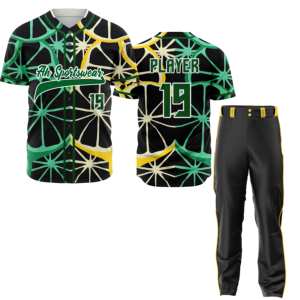 Uniformes de Béisbol y Sóftbol Sublimados Personalizados a Precio Razonable, Conjunto Transpirable de Secado Rápido, Tallas Grandes, Camisetas y Pantalones con Cuello en V - Product Image 1