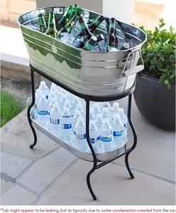 Grand bac à glace unique pour le stockage de glace avec support et plateau pour la fête en plein air Matériel métallique de haute qualité Inde - Product Image 5