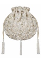 Pochette élégante en polyester pliable et portable, forme coquillage vintage, durable, avec paillettes argentées et dorées, sangle unique, écologique, logo personnalisé