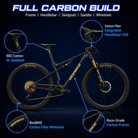 Vélo de montagne à cadre rigide en fibre de carbone, 29 pouces, transmission électronique, fourche à air dorée, freins hydrauliques, vélo de course léger
