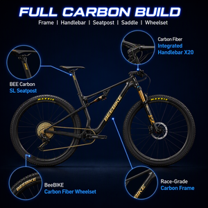 Bicicleta de Montaña Rígida de Fibra de Carbono de 29 Pulgadas con Cambio Electrónico, Horquilla de Aire Dorada, Frenos Hidráulicos, Bicicleta de Carreras Ligera - Product Image 6