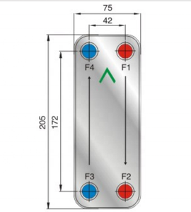 เครื่องแลกเปลี่ยนความร้อนแบบแผ่นทองแดงและสแตนเลส Forwon FHC014FS (SS304/SS316) สำหรับปั๊มความร้อนและเครื่องทำความเย็น ประสิทธิภาพสูง - Product Image 2
