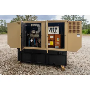 Groupe électrogène diesel industriel triphasé d'occasion 10 kW, sortie 480 V CC, 60 Hz, refroidissement par air, étanche aux intempéries, pour usage commercial et de secours - Product Image 2