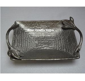 Traiteur Produit Restaurant Tampon Plat Fantaisie Métal En Acier Inoxydable Rectangulaire Ss Buffet Plateau De Service En Gros - Product Image 3