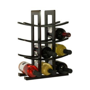 Nuevo Estilo Vintage, Botellero de Hierro Forjado con Acabado Negro, Organizador de Mesa para el Hogar, Comedor, Bar, Botellas de Vino y Bebidas - Product Image 1