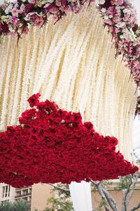 Guirnalda colgante de techo de plástico con hilo de Rosa jazmín con toque Real Natural para decoración de Mandap de boda india - Product Image 3