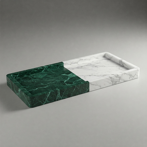 Accesorio de baño moderno de grado Spa, bandeja de tocador de mármol doble verde y blanco, fabricante verificado por 35 años para pedidos a granel - Product Image 6