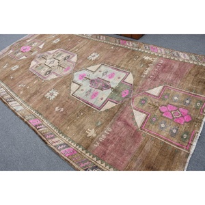 พรมวินเทจขนาด 5.9x11.6 ฟุต พรมตุรกีขนาดใหญ่ พรมลายสัตว์สีน้ำตาล - Product Image 4