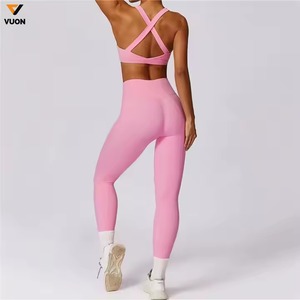 เสื้อกั๊ก2ชิ้นสำหรับเล่นโยคะฟิตเนสเอวสูงสำหรับนักปั่นจักรยานระบายอากาศได้ดีเป็นมิตรกับผิว - Product Image 6