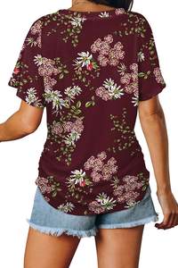 Camisetas con cuello en V de sublimación de poliéster 100% de alta calidad para blusas y camisas lisas de marca de mujer de talla grande - Product Image 2