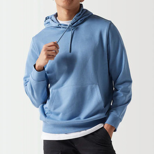 Sweat à capuche en molleton 100% coton de haute qualité pour homme, pull à motif uni, basique lourd mélangé pour l'hiver - Product Image 2