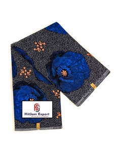 Tissu africain en coton imprimé à la cire authentique pour femmes, vêtements de mode, artisanat et couture fabriqués en Libye - Product Image 6