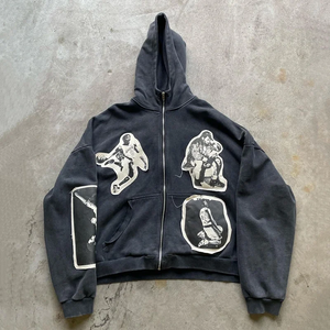 Venta al por mayor de sudaderas con capucha de gran tamaño con logotipo personalizado Unisex peso pesado algodón grueso polar en blanco liso pulóver hombres sudaderas con capucha - Product Image 2