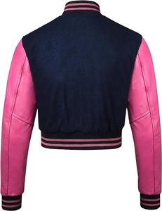 Veste bomber en tissu peigné de haute qualité pour homme, col rabattu, devant, maintien au chaud, lettreman, baseball, hip hop, fine, OEM - Product Image 3