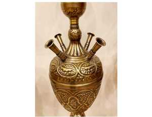 Cachimba martillada a mano de latón de fundición de pulso de estilo árabe de calidad superior con técnicas de laca de lujo - Product Image 2