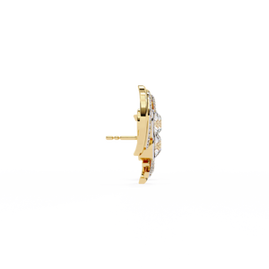 Boucles d'oreilles en or brillant 18 carats avec diamant cultivé en laboratoire, bijoux de luxe - Product Image 3