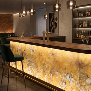 Losa de Mármol Artificial de Alta Gama 2820x1220mm Negra con Vetas Doradas para Diseño de Paredes Decorativas - Product Image 1