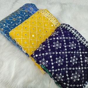 Nouveau Designer Partywear Look Georgette Heavy Sequence Broderie Travail Tuyauterie Trouver Saree Fabricants en Inde - Product Image 5