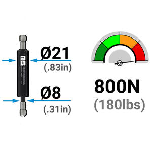 Solapa de suelo estilo cilindro de resorte de Gas de tracción de acero de 454 mm con certificación ISO para escalera de sótano carrera de 181 mm - Product Image 2