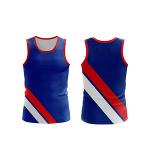 Venta al por mayor logotipo personalizado cómodo impreso color hombres casual 100% poliéster transpirable camisetas sin mangas 3D sublimación impresa camisas - Product Image 3