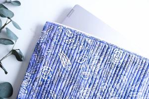 แขนแล็ปท็อปพิมพ์ลายบล็อควินเทจสีฟ้าอ่อนสไตล์ธุรกิจ13 "15" 17 "สลิงป้องกันระบบสำนักงาน - Product Image 2