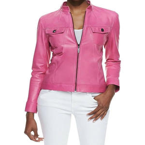 Nouvelle arrivée de vestes en cuir véritable pour femmes, conception d'impression de mode personnalisée, approvisionnement en gros à bas prix en vrac - Product Image 1