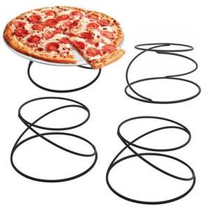 ที่ตั้งพิซซ่าเหล็กบริสุทธิ์2ชุดสีดำสำเร็จรูปดีไซน์หรูหราเหมาะสำหรับร้านอาหารงานแต่งงานที่ทนทาน - Product Image 3