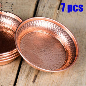 Plateau de service en cuivre pur écologique avec poignée, plaque de placage de cuivre en métal, plat pour la table de fête de mariage, utilisation de service - Product Image 2