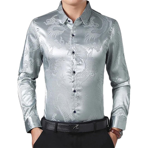 High Quality 100% Pure Silk <b>Satin</b> Customized Printed <b>Men's</b> <b>Satin</b> <b>Shirts</b> With Own Logo Casual Streetwear Printed Silk <b>Shirts</b> - Product Image 1