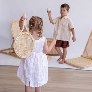 ชุดไม้เทนนิสหวายธรรมชาติสำหรับเด็ก ของเล่นยอดฮิต งานฝีมือ สำหรับเล่นในบ้าน - Product Image 5