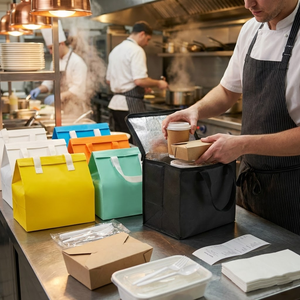 Borsa Termica Riutilizzabile da 30L <span class=keywords><strong>in</strong></span> <span class=keywords><strong>Tessuto</strong></span> Non <span class=keywords><strong>Tessuto</strong></span> con Foglio di Alluminio per Isolamento di Prodotti da Forno, Consegna Torte Fresche - Product Image 2