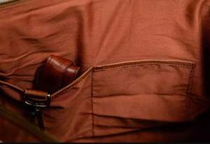 Bolsa de Viaje Grande de Cuero Marrón y Blanco, Bolsa de Fin de Semana/Noche de Piel de Vaca, Calidad Premium - Product Image 4