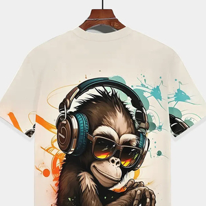 T-shirts pour enfants en coton 100% de haute qualité, décontractés, doux, en gros, t-shirt uni à col rond, manches courtes, méthodes d'impression numérique, garçons - Product Image 3