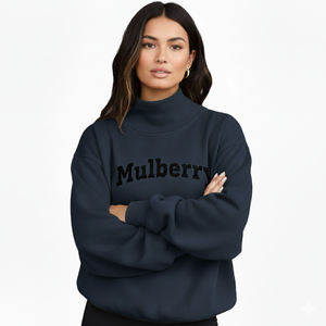 Women Casual Mockneck Sweatshirt Pullover Winter Soft Loose Streetwear Fashion <b>Top</b> OEM Service Plain Dyed Front for Comfortable - Product Image 1