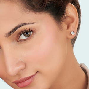 18k <b>Gold</b> Plated Zircon <b>Stud</b> <b>Earrings</b> for Women <b>Rose</b> <b>Gold</b> Vintage Glow Style Engagement Wedding Anniversary Gift - Product Image 2
