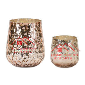 Cuivre fini martelé Design métal bougie votive Unique Design maison foudre décor accessoires - Product Image 1