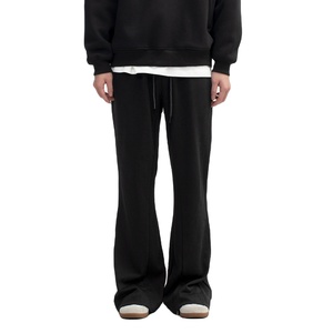 กางเกงวอร์มขาบานสำหรับผู้ชายและผู้หญิงผ้าคอตตอนไร้กรดกางเกงเหงื่อขากว้างซีดจางใส่สบาย - Product Image 3