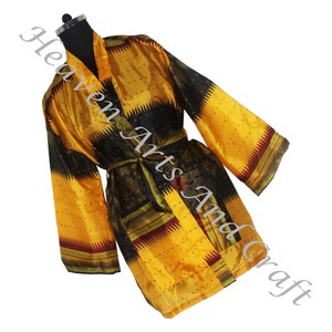 KS002 African Caftan Night Wear Maxi Colorful Design Women Short Kaftan Hippie Boho Dress Vintage Sari Kimono Short Plus Size - Product Image 6